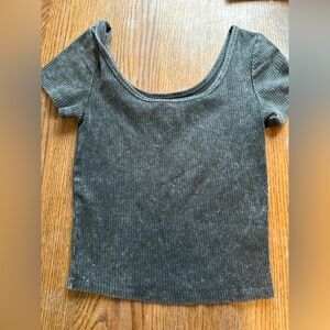 wild fable crop Charcoal Scoop Neck Ribbed Tee